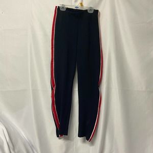 Forever 21 Sweat Pants Black Kids 7/8 Bold Red Stripe